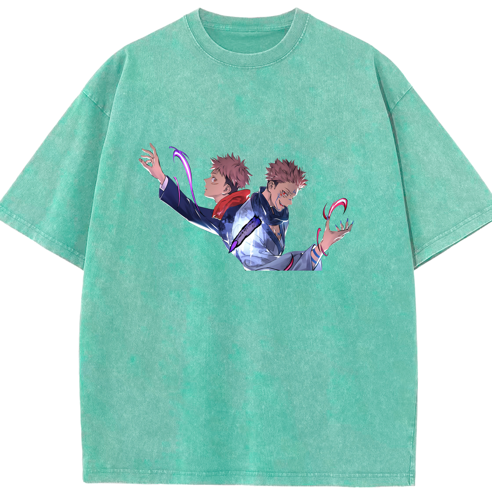 （画像用） 呪術廻戦 Jujutsu Kaisen 綿100% ヴィンテージ風 半袖Tシャツ（フロントプリント）